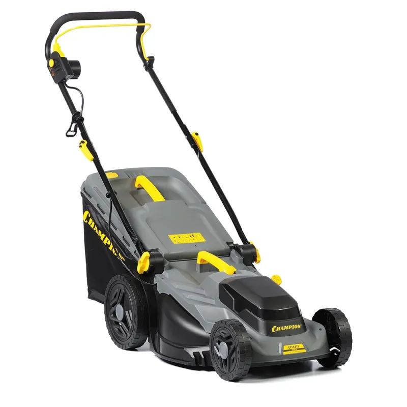 Газонокосилка эл. CHAMPION EM4318 (1,8 кВт пласт.+ткань травосб. 52л ширина 430мм 30-75мм, 12,9кг)