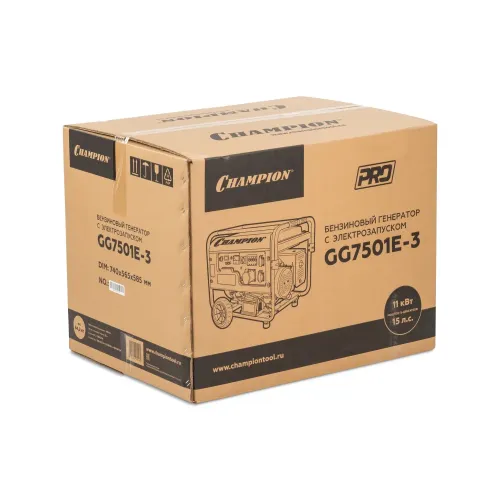 Бензиновый генератор CHAMPION GG7501E-3 8,1 КВТ 3-х фазный