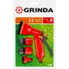 GRINDA GS-12, пистолет с 8 режимами, комплект соединительной арматуры 1/2″, ударопрочный пластик, поливочный набор (8-427383)