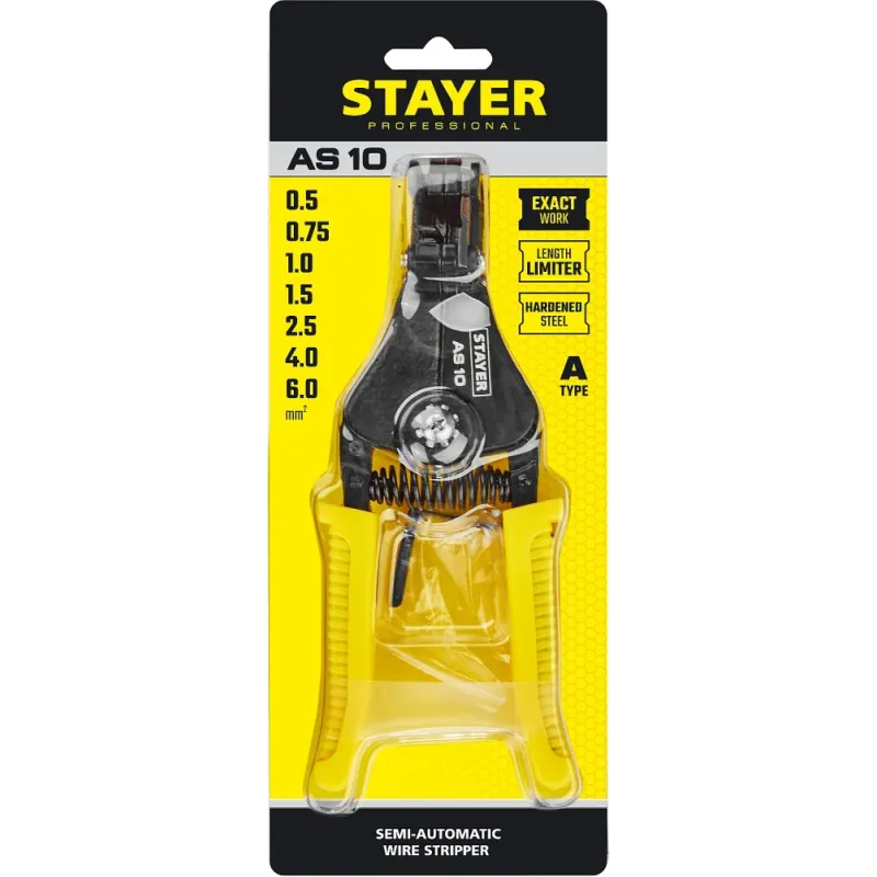 STAYER AS-10, 1 - 6 мм2, полуавтоматический стриппер, Professional (22631)