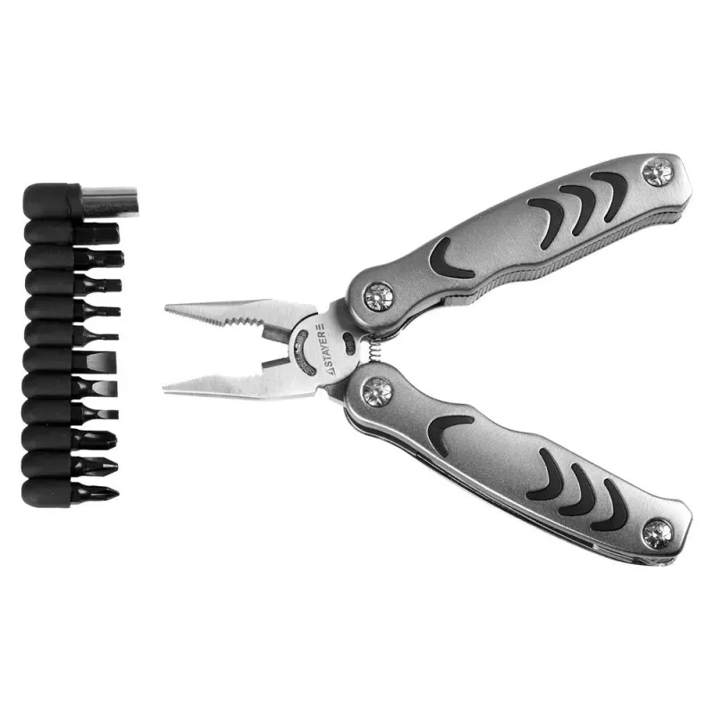 STAYER PROFESSIONAL, мультитул, 12в1, силовая модель, с набором бит, нейлоновый чехол, 105мм (22852)