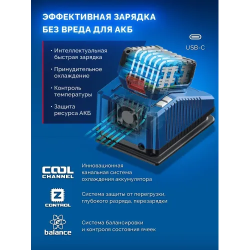 ЗУБР 20 В, 1000 Н·м, 2 АКБ LMS (4 А·ч), бесщеточный ударный гайковерт, кейс, ПРОФЕССИОНАЛ (GB-1000-42)