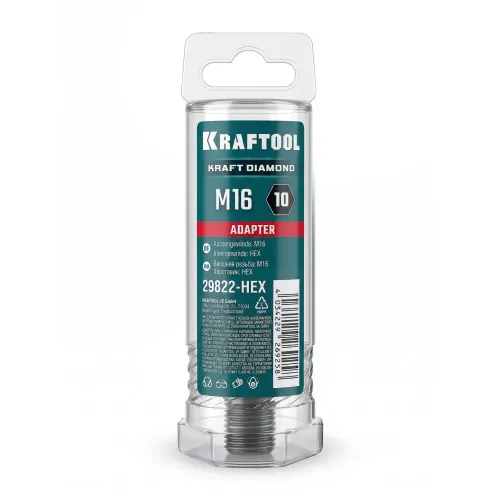 KRAFTOOL HEX 10 - М16, адаптер для алмазных коронок (29822-HEX)