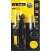 STAYER PROTerm, 40 Вт, с 2к рукояткой, конус, подставка + припой + сменное жало + канифоль, набор для паяльных работ, Professional (55312-40-H5)