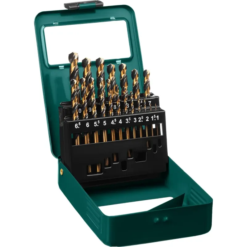 KRAFTOOL COBALT-8, 19 шт, (1-10 мм), сталь М42, HSS-Co(8%), набор сверл по металлу (29656-H19)