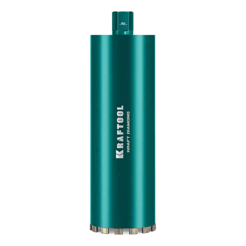 KRAFTOOL DIAMOND 152 мм (450 мм, 1 1/4″, лазерная сварка, сухое сверление с микроударом), алмазная коронка по железобетону (29825-152)