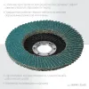 KRAFTOOL ZIRCON 125 х 22.2 мм, P60, круг лепестковый циркониевый торцевой по металлу и нержавеющей стали (36594-125-60)