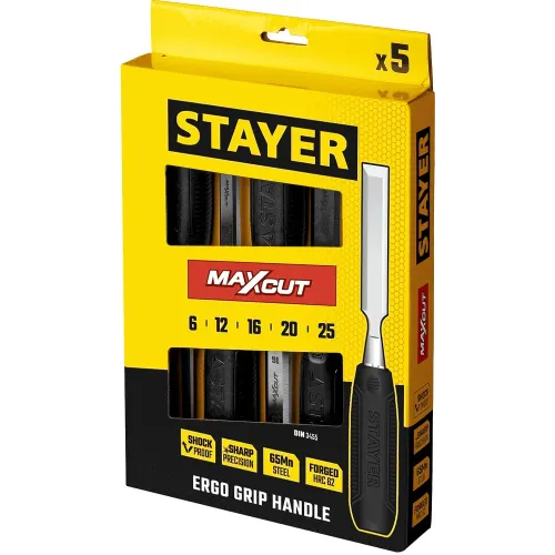 STAYER Max-Cut, 5 предм., набор стамесок (1820-H5)