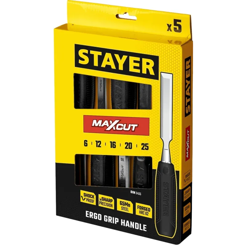 STAYER Max-Cut, 5 предм., набор стамесок (1820-H5)