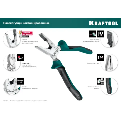 KRAFTOOL 4 предм., набор губцевого инструмента (22012)