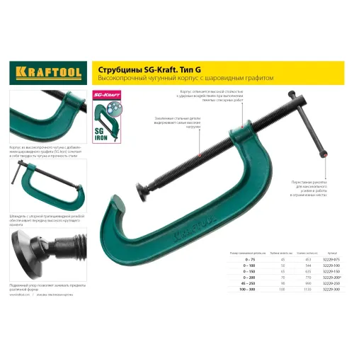 KRAFTOOL Extrem-150, 150 х 65 мм, струбцина G-образная (32229-150)