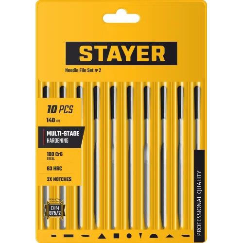 STAYER 140 мм, 10 предм., набор надфилей, Professional (16011-H10)