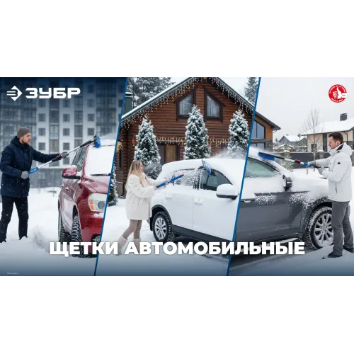 ЗУБР телескопическая щётка от снега со скребком автомобильная, 775-1000 мм, Профессионал (61066)