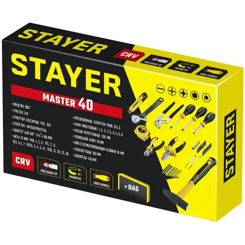 STAYER Master-40, 40 предм., универсальный набор инструмента для дома (22052-H40)