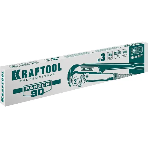 KRAFTOOL PANZER-90, №3, 2″, 560 мм, трубный ключ с прямыми губками (2734-20)