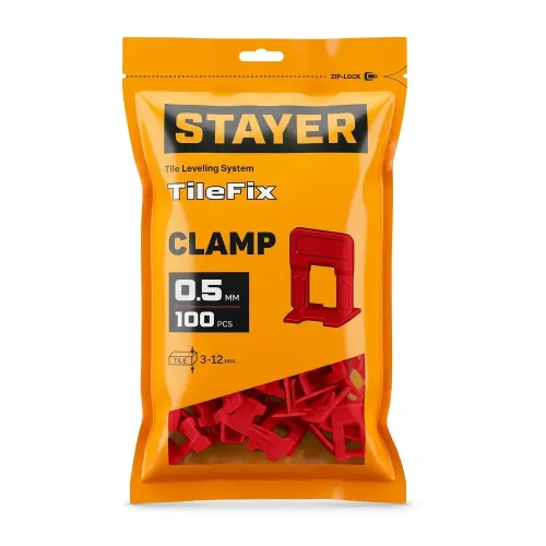 STAYER СВП TileFix, 0,5 мм, 100 шт, система выравнивания плитки ″ворота″ (33844-100)