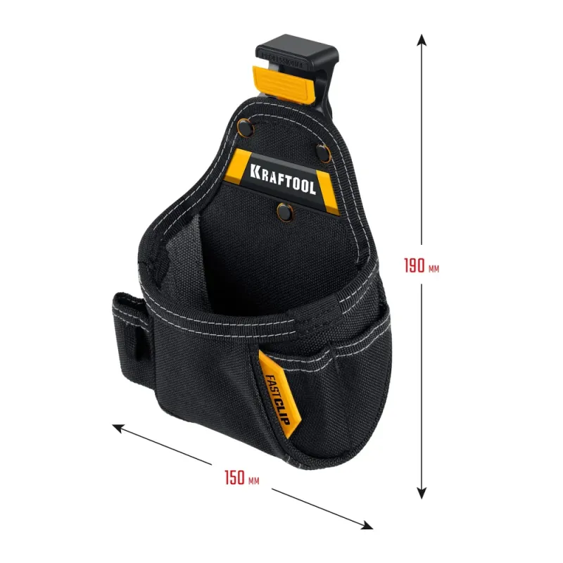 KRAFTOOL KP-5 поясная сумка с быстросъёмным креплением FastClip, 150 х 190 мм (38778)