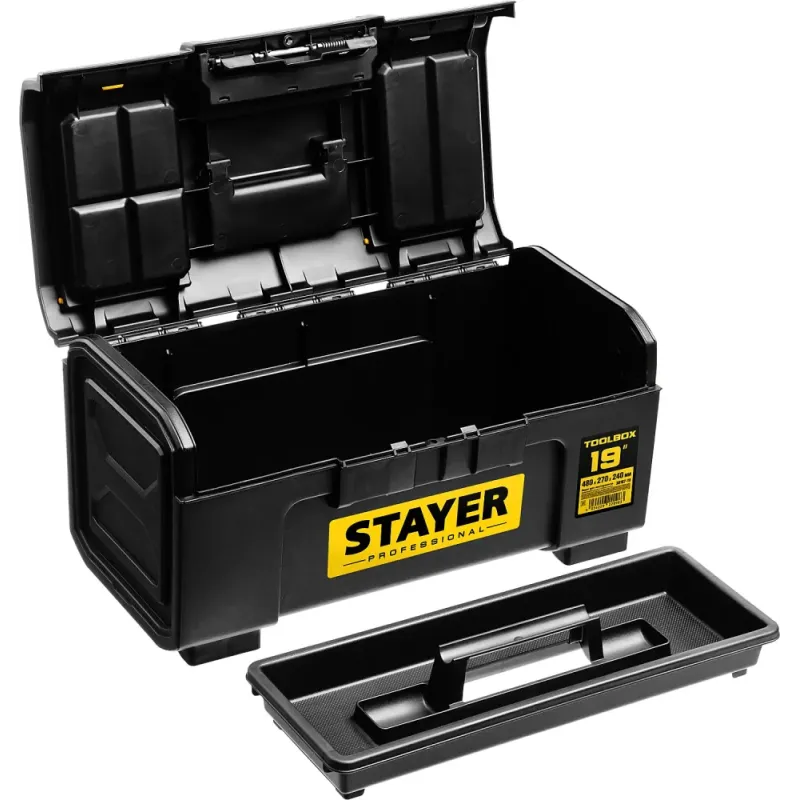 STAYER TOOLBOX-19, 480 х 270 х 240, пластиковый ящик для инструментов, Professional (38167-19)