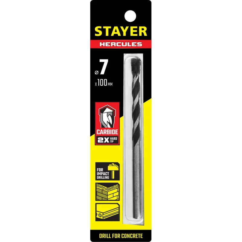 STAYER Hercules, 7 x 100 мм, cверло по бетону, Professional (2915-100-07)