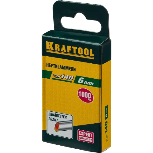 KRAFTOOL скобы тип 140 (G/11/57), 6 мм, калибр 20GA. 1000 шт (31680-06)
