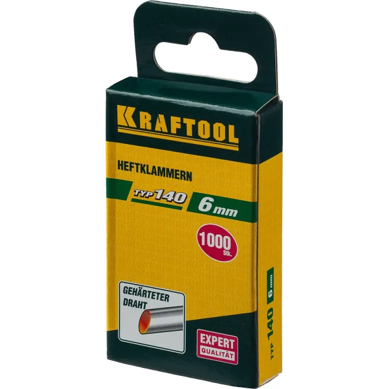 KRAFTOOL скобы тип 140 (G/11/57), 6 мм, калибр 20GA. 1000 шт (31680-06)