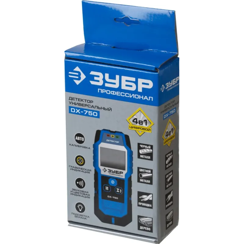 ЗУБР DX - 750, 100 мм, универсальный детектор проводки, Профессионал (45260)