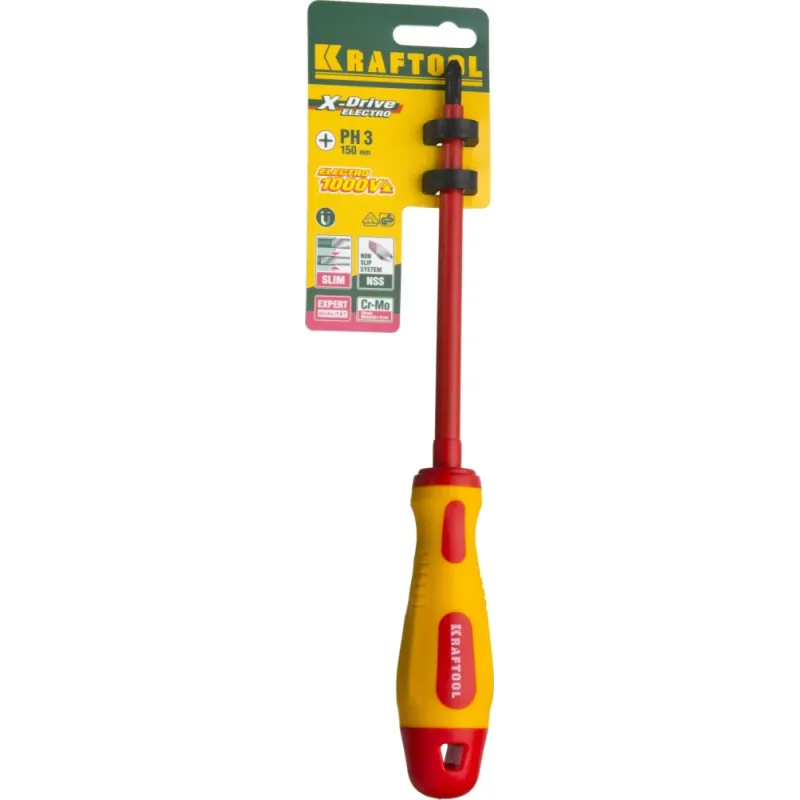 KRAFTOOL PH3 х 150 мм, высоковольтная отвертка (250084-3-150)