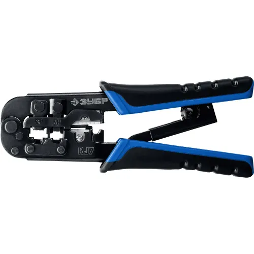 ЗУБР RJ7, (RJ45, RJ11, RJ12), 203 мм, храповый механизм, универсальный кримпер, Профессионал(22650)