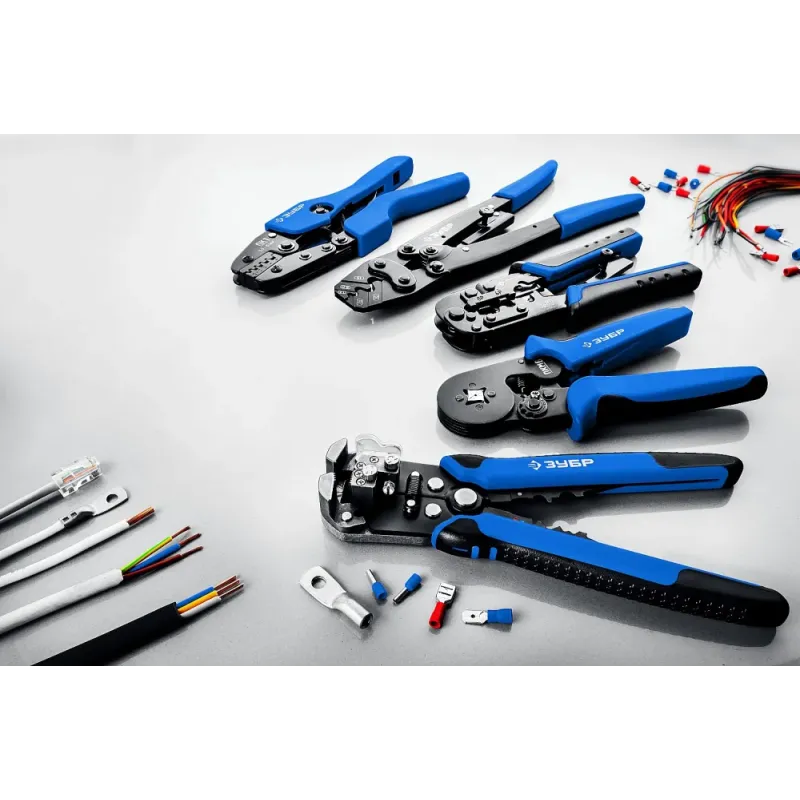 ЗУБР RJ7, (RJ45, RJ11, RJ12), 203 мм, храповый механизм, универсальный кримпер, Профессионал(22650)