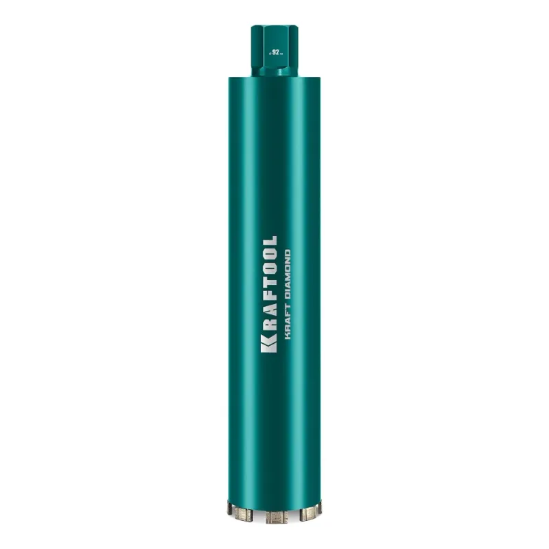 KRAFTOOL DIAMOND 92 мм (450 мм, 1 1/4″, лазерная сварка, сухое сверление с микроударом), алмазная коронка по железобетону (29825-092)