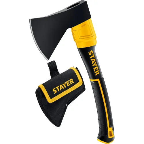 STAYER FIBERGLASS, 600/800 г, с чехлом, 350 мм, кованый топор, Professional (2062-06P)