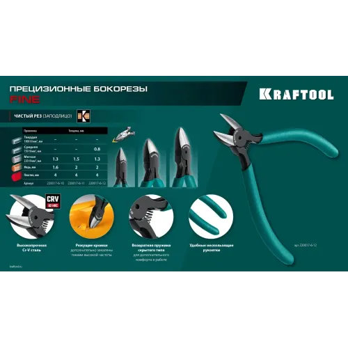 KRAFTOOL FINE, чистый рез 115 мм, прецизионные бокорезы (220017-6-11)