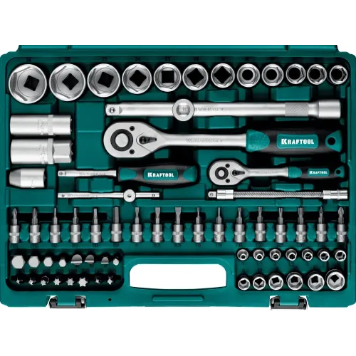 KRAFTOOL X-Drive 82, 82 предм., (1/2″+1/4″), универсальный набор инструмента (27887-H82)