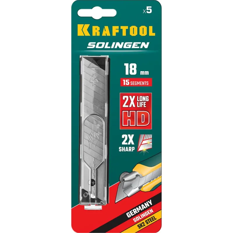 KRAFTOOL 18 мм, 5 шт, сегментированные лезвия (09606-18-S5)