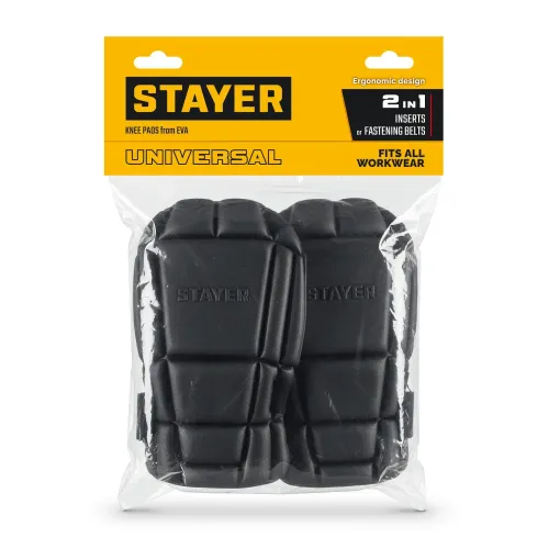 STAYER UNIVERSAL 2 в 1 вставка-наколенники защитные из ЭВА, 2 крепежных ремня (11197)