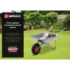 MIRAX MX-1, 65 л, 90 кг, одноколесная, оцинкованная сталь, садовая тачка (39900)