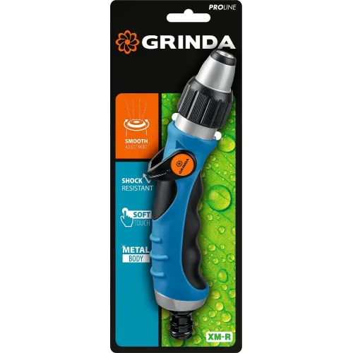 GRINDA XM-R, плавная регулировка напора, металлический с TPR, поливочный пистолет, PROLine (429151)