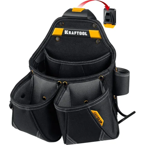 KRAFTOOL KP-15 поясная сумка с быстросъёмным креплением FastClip, 350 х 320 мм (38771)