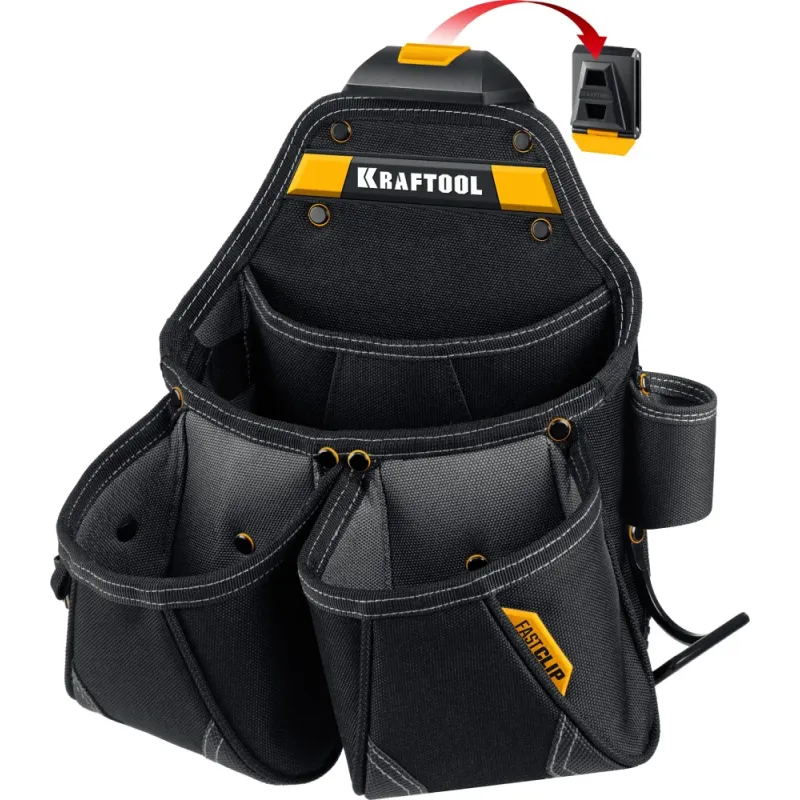 KRAFTOOL KP-15 поясная сумка с быстросъёмным креплением FastClip, 350 х 320 мм (38771)