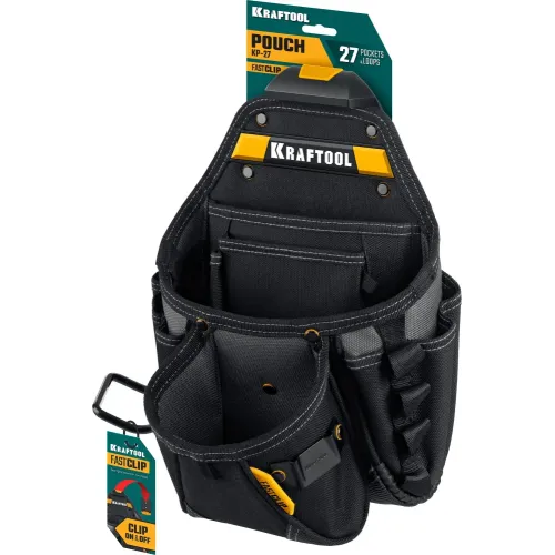 KRAFTOOL KP-27 поясная сумка с быстросъёмным креплением FastClip, 350 х 260 мм (38773)