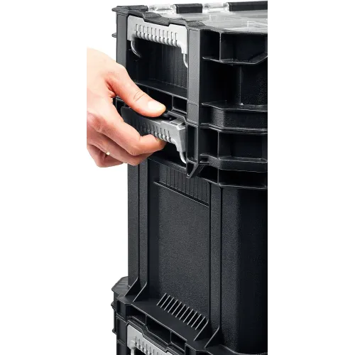 KETER SMART ROLLING, 564 х 373 х 700 мм, (22″), набор пластиковый ящик-тележка + ящик для инструментов + ящик органайзер (38390-22)