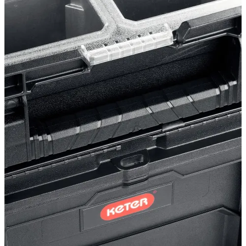 KETER SMART ROLLING, 564 х 373 х 700 мм, (22″), набор пластиковый ящик-тележка + ящик для инструментов + ящик органайзер (38390-22)