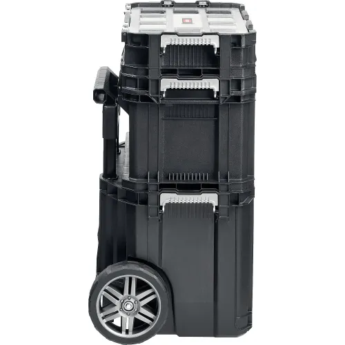 KETER SMART ROLLING, 564 х 373 х 700 мм, (22″), набор пластиковый ящик-тележка + ящик для инструментов + ящик органайзер (38390-22)