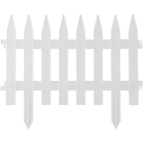 GRINDA Классика, 28 х 300 см, белый, 7 секций, декоративный забор (422201-W)