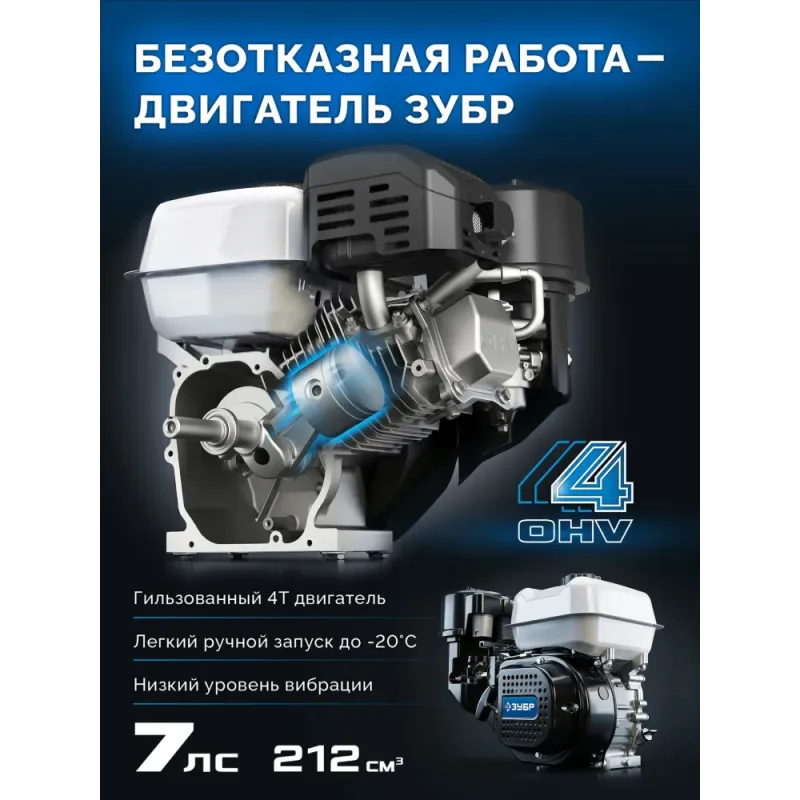 ЗУБР АР-5 редуктор, 6 скоростей, увеличенные колеса, мотоблок бензиновый, Профессионал (МБ5-500)