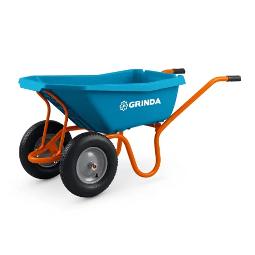 GRINDA GP-22, ударопрочный пластиковый кузов, 110 л, 220 кг, двухколесная, пневматические колеса, тачка садовая PROLine (422406)