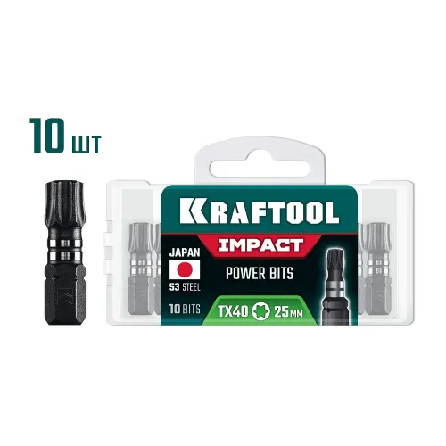 KRAFTOOL Impact TX 40, 25 мм, 10 шт, ударные биты (26195-40-25-S10)