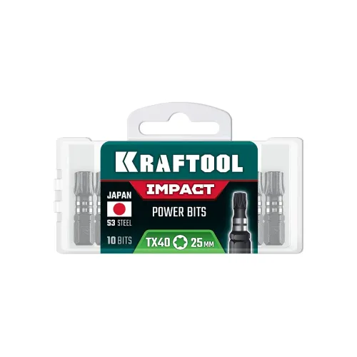 KRAFTOOL Impact TX 40, 25 мм, 10 шт, ударные биты (26195-40-25-S10)