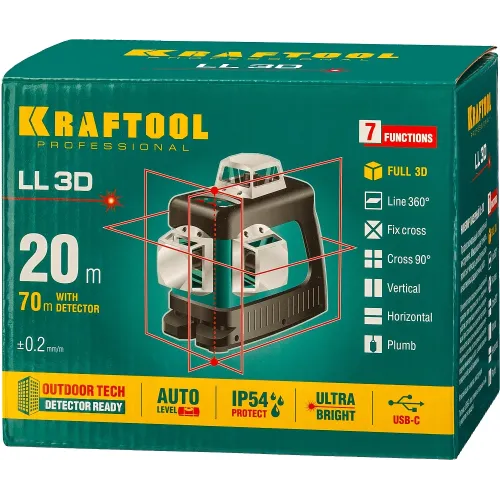 KRAFTOOL LL 3D, лазерный нивелир (34640)