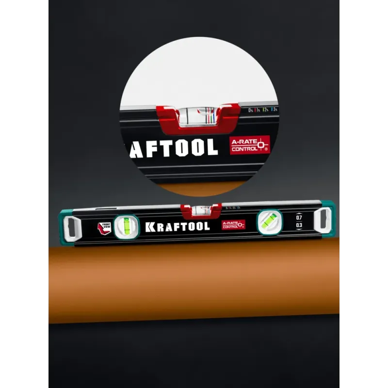 KRAFTOOL A-RATE CONTROL, 400 мм, точность 0.3 мм/м, с инновационным зеркальным глазком, сверхпрочный уровень (34986-40)